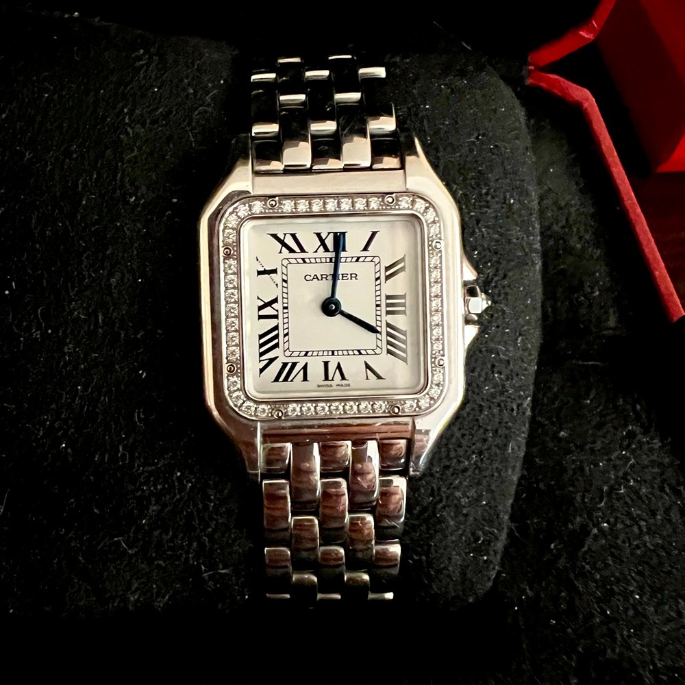 Cartier Panthere watch with diamonds